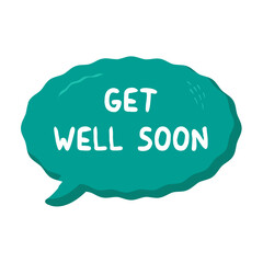 Get Well Soon Messages Sticker Design lettering sticker typographic message chat badge