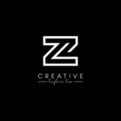 Creative Unique Letter Z Initial Based Stylish Line Logo Design.