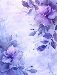Watercolor Floral Frame Background Generative AI