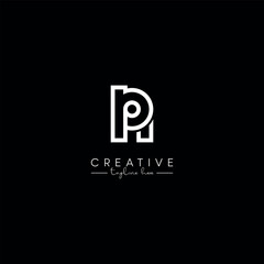 Creative Unique Letter PN NP Initial Based Stylish Line Logo Design.