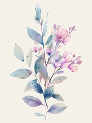 Fototapeta na wymiar Delicate Floral Arrangement in Watercolor Style Generative AI