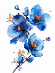 Delicate Blue Flower Clipart for Graphic Design Generative AI