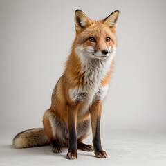 red fox isolated on white