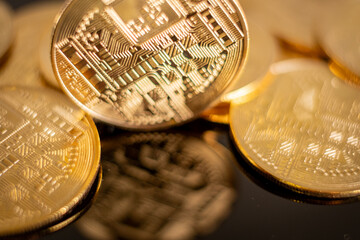 bitcoin coin close up 