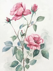 Watercolor Floral Invitation Card Template Generative AI