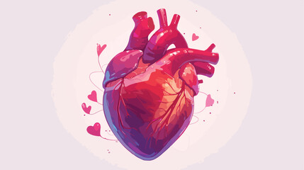 Real heart realistic internal human organ with bloo