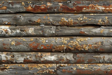 Close Up of Rusty Log Pile