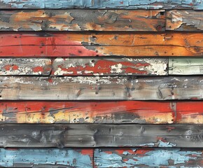 Close Up of Peeling Paint on Wooden Wall