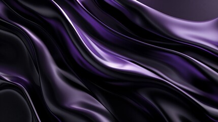 Obraz premium An abstract background with black and dark purple liquid flowing.