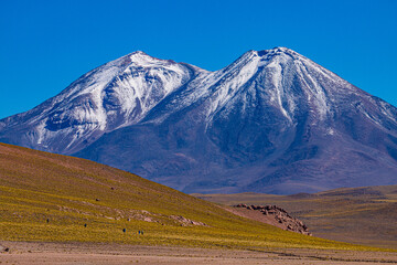 landscape with snow in Andes