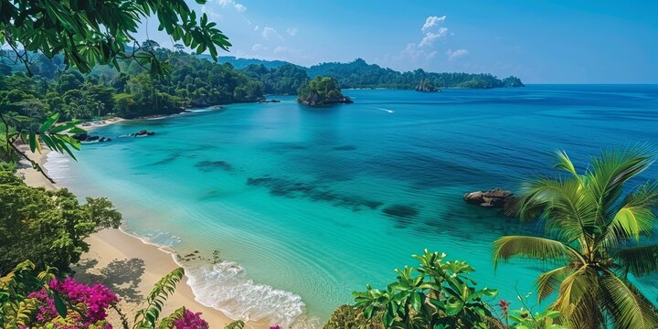 Breathtaking view of beach in Panama in South America 