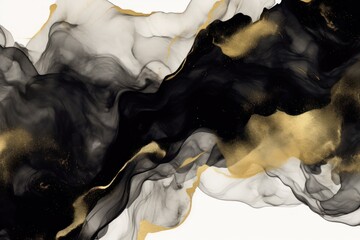 Black art abstract paint blots background with alcohol ink colors marble texture blank empty pattern with copy space for product design or text 