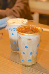 Japanese Shizuoka peicha latte and coffee latte