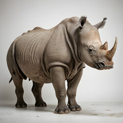 Fototapeta premium white rhino isolated on white
