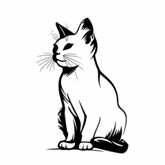 Cat sketches outline vector illustration