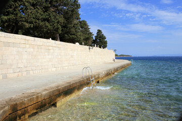 promenade behind the church wall, Vis, island Vis, Croatia