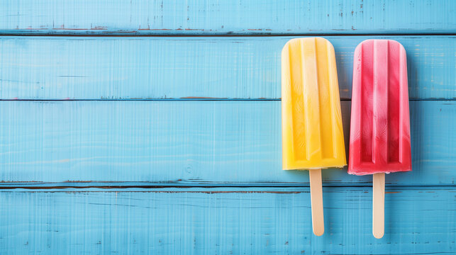 Buntes Fruchteis am Stiel, Generative  AI