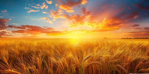 Obraz premium Golden Harvest Sundown / Wheat Field Glow 