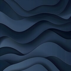 Abstract paper cut navy blue wavy background