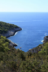 the lovely and famous Stiniva beach on the island Vis, Croatia