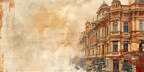 Vintage European Cityscape Promoting Historic Architecture Preservation