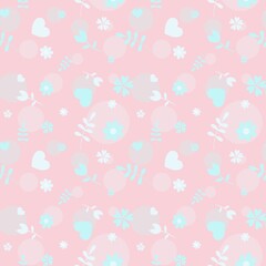 seamless pattern with flowers vintage background