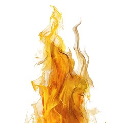 A golden 3D fire on a white background