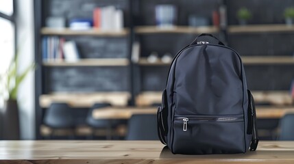 Backpack on a Softly Blurred Background for Back to School Concept