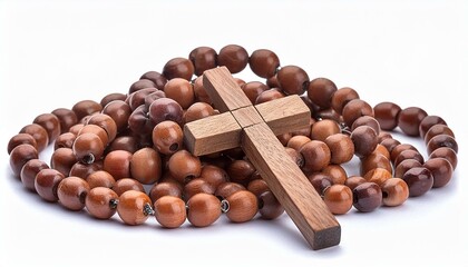 wooden rosary and cross