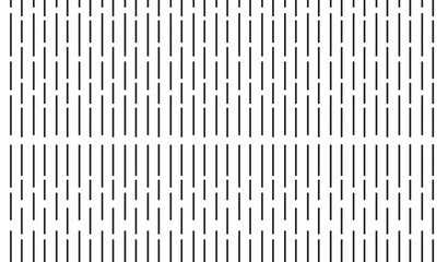 Dash line pattern. Vector monochrome seamless texture with vertical parallel lines. Abstract black and white background. Simple monochrome ornament. random tinted lines seamless pattern background