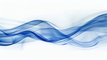 Naklejka premium Abstract white background with blue flowing lines of smoke.