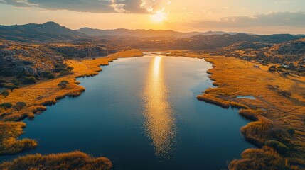 Empowering Remote Areas: Panoramic Aerial View of Solar-Powered Landscape