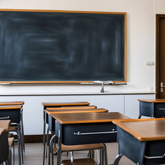 classroom with blackboard