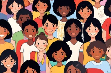illustration of diversity, inclusion, equality and representation in multicultural and multiracial societies. Generative AI