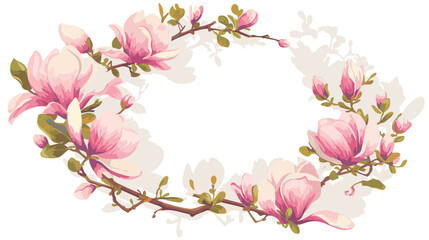 Round background border or frame made of branches w