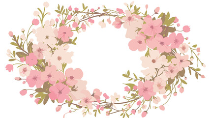 Obraz na płótnie Canvas Round floral backdrop or circular decorative design