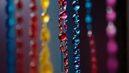 Colored drops yellow, white, blue, red, pink, purple and magenta colors