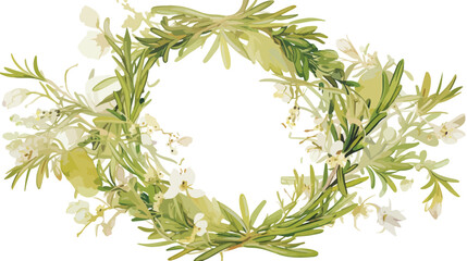 Round natural backdrop or wreath made of rosemary h