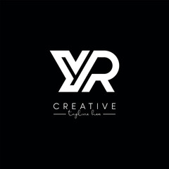 Creative Unique Letter YR RY Initial Based Stylish Line Logo Design Vector Template.