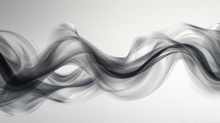 Painting black and white abstract light translucent smoke veils upwards watercolor anamorphosis 