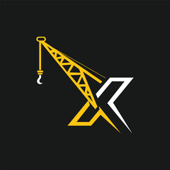 initial letter X crane logo
