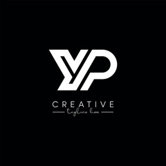 Creative Unique Letter YP PY Initial Based Stylish Line Logo Design Vector Template.