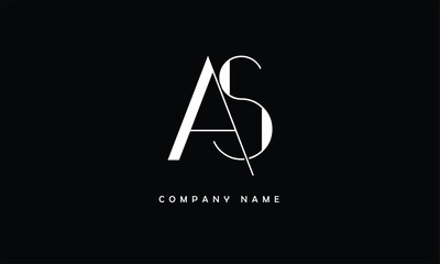 AS, SA, A, S Abstract Letters Logo Monogram