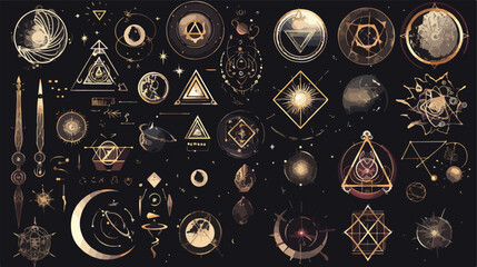 Sacred geometry symbols collection. hipster abstrac - obrazy, fototapety, plakaty