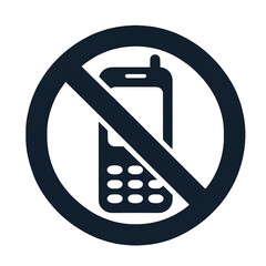 モノクロの電話通話禁止のマーク