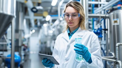 Female Scientist Analyzing Chemical Sample