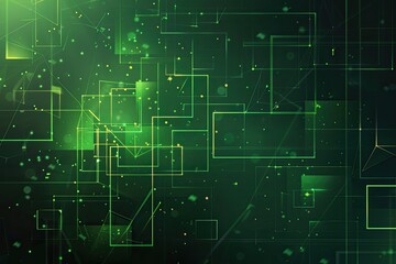 Abstract Green Background, Rectangles, Geometric Shapes