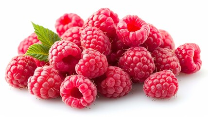 fresh raspberries isolated against background, Generative AI,