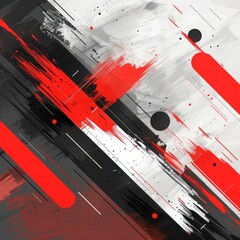 Red and black abstract painting
