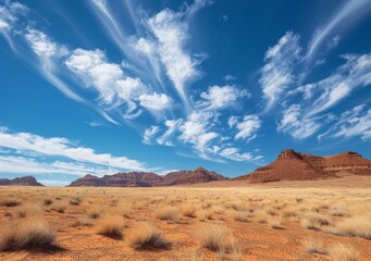 Amazing Cirrus Clouds Over the Desert